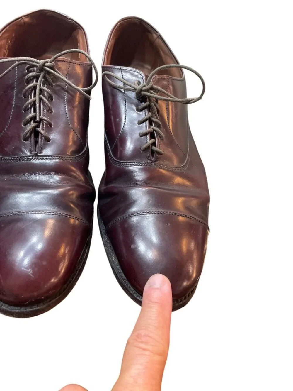 Allen Edmonds Park Avenue mens brown leather cap oxfords shoes sz 12D SKU 10458
